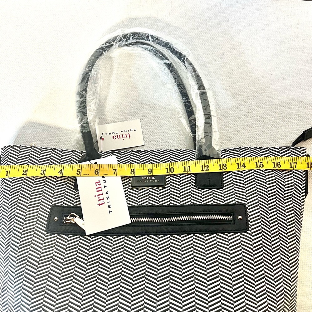 HOST PICK Trina Turk Double-Handle Chevron Tote with Detachable Shoulder Strap - Picture 13 of 15